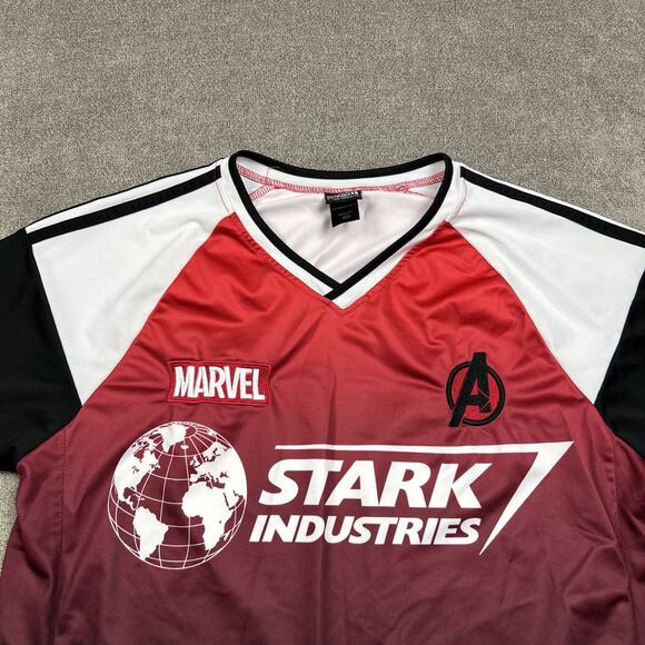 Marvel Shirt Stark Industries Iron Man Tony Stark Our Universe Jersey #63 Large - Picture 2 of 8